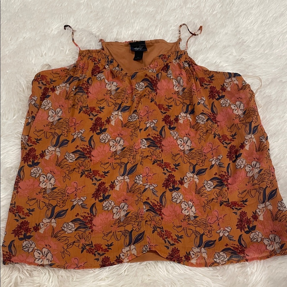 Daytrip Floral Rust and Black Blouse